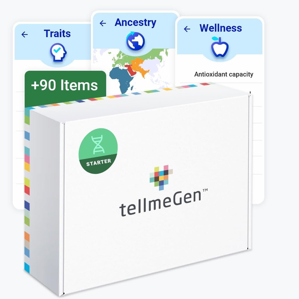 tellmeGen DNA Test Starter (Ancestry - Traits - Fitness and Diets) More 90 Online Reports - Ancestry DNA Test Kit, DNA Connect Family Finder, Sports, Diet and Traits