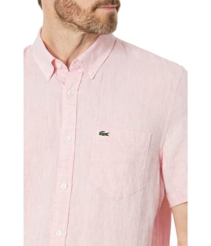 Lacoste Men's Short Sleeve Linen Shirt B432