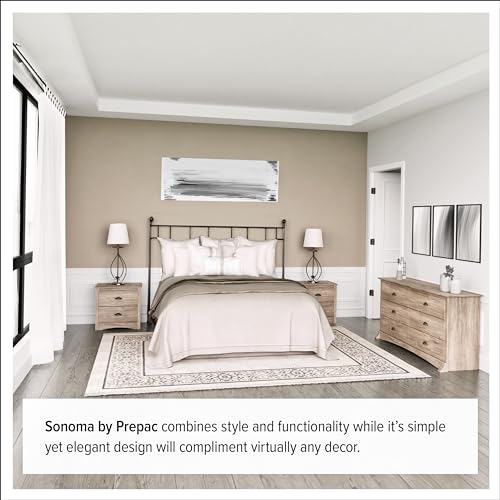 Prepac Rustic Ridge Farmhouse 6-Drawer Double Dresser, Brown X6434
