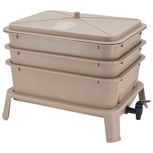 WN54 4-Tray Worm Composting Bin Kit with Coco Coir Brick O255
