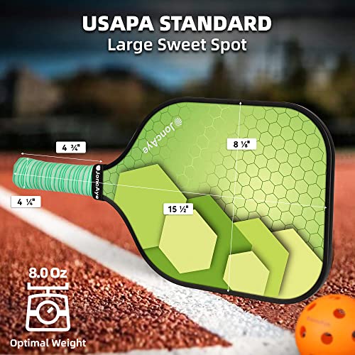 JoncAye Pickleball Paddles Set of 4 or 2 with Balls and Bag, USAPA Approved Fiberglass/Graphite Racquets Z90723