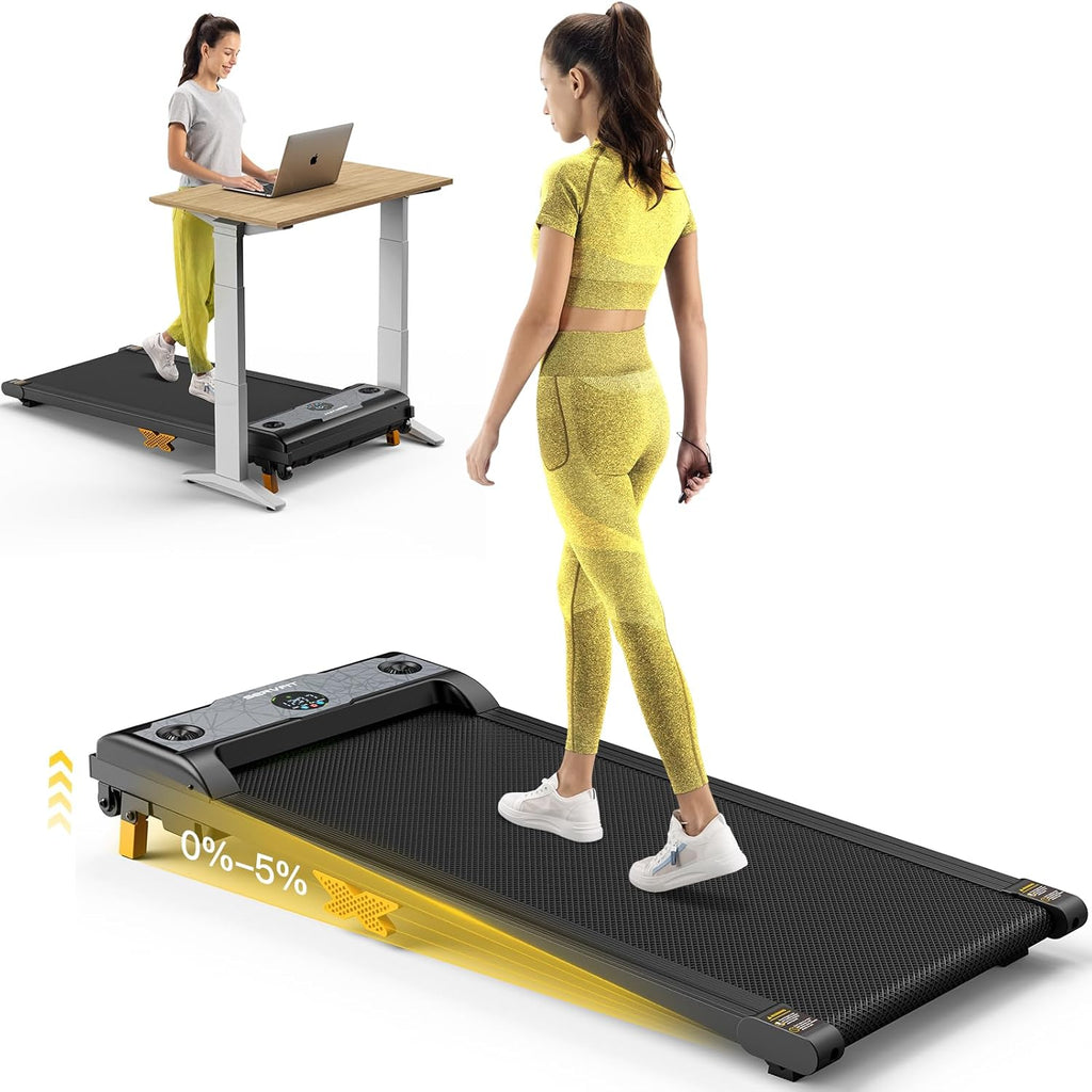 Walking Pad, Under Desk Treadmill with Incline, 3 in 1 Portable Walking Treadmill with Remote Control, LED Display, Hidden Safety Switch, Mini Walking Jogging Machine for Home Office