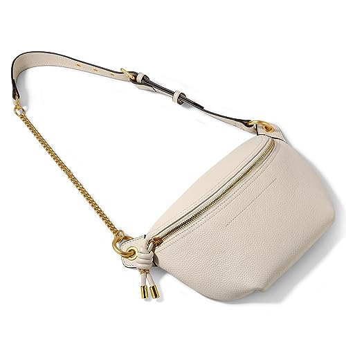 Genuine Leather Waist Pack for Women with Chain Straps H703