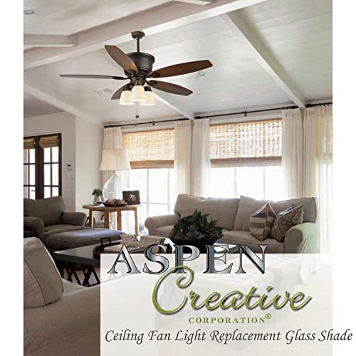 Aspen Creative Transitional Clear Seeded Ceiling Fan Replacement Glass Shade, 4 Pack C3383
