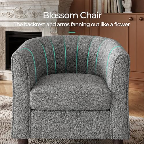 LINSY Accent Chair with Ottoman, Velvet, Olive Green C653