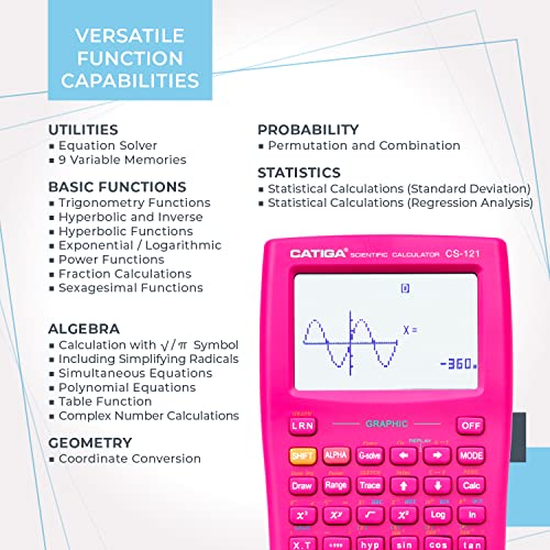 Scientific Calculator with Graphic Functions for High School and College E1591