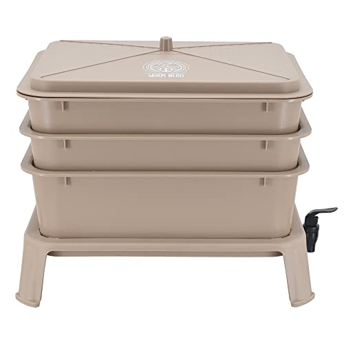 WN54 4-Tray Worm Composting Bin Kit with Coco Coir Brick O255