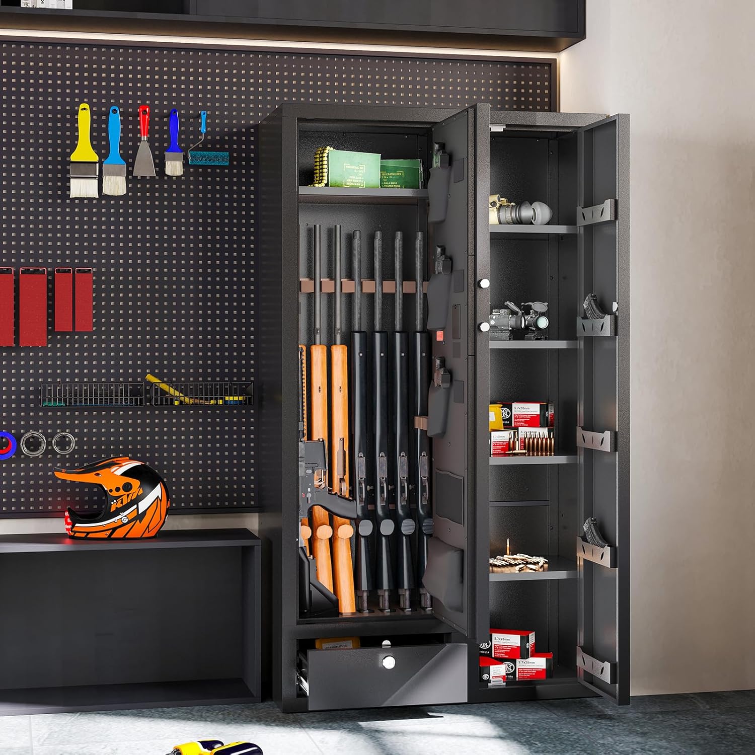 Gun Safe with Drawer for Rifles and Pistols (1500AB-GUN SAFE) U75967
