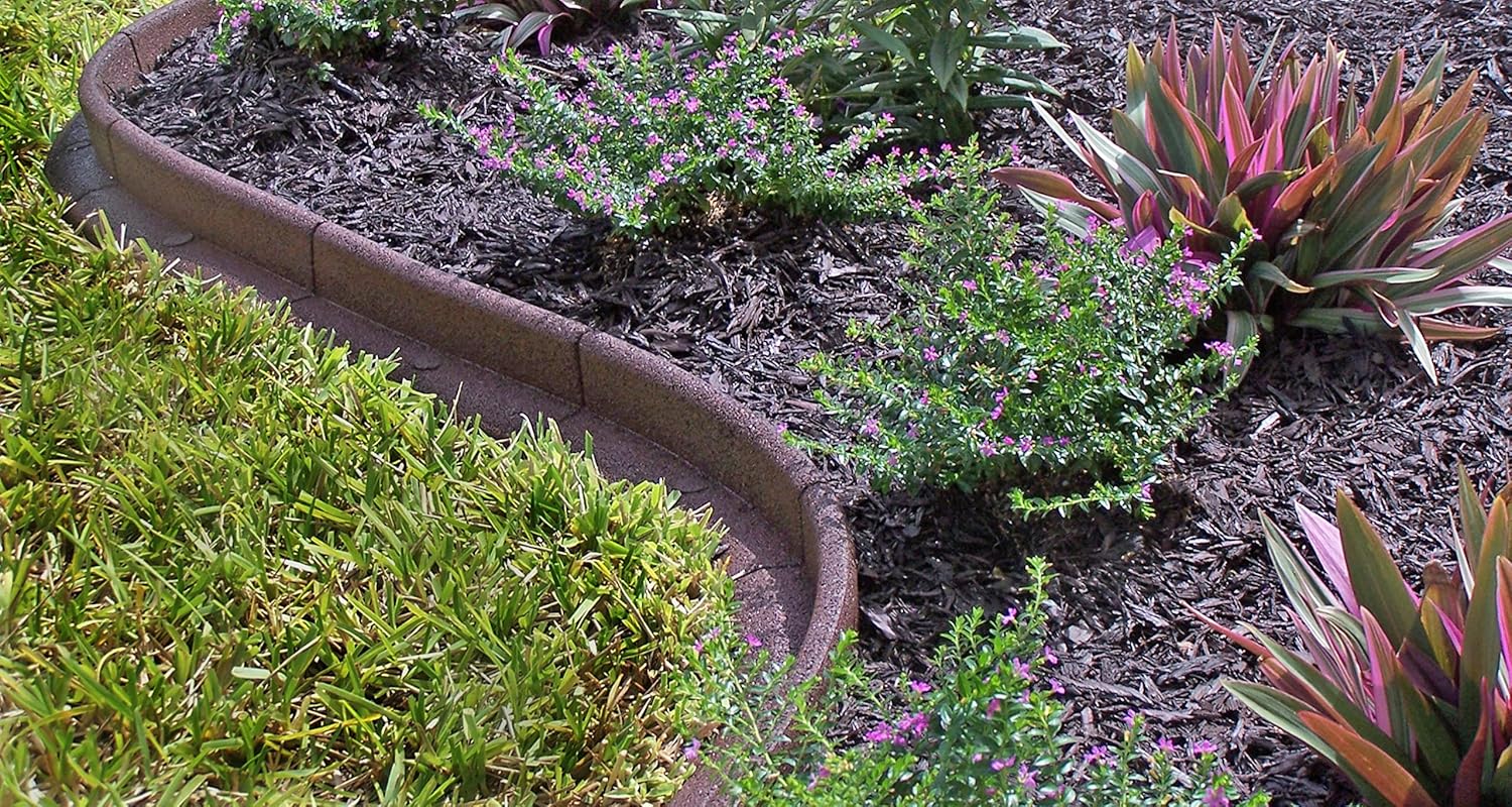 Brown Recycled Rubber 4ft Lawn Edging (6pc Box)