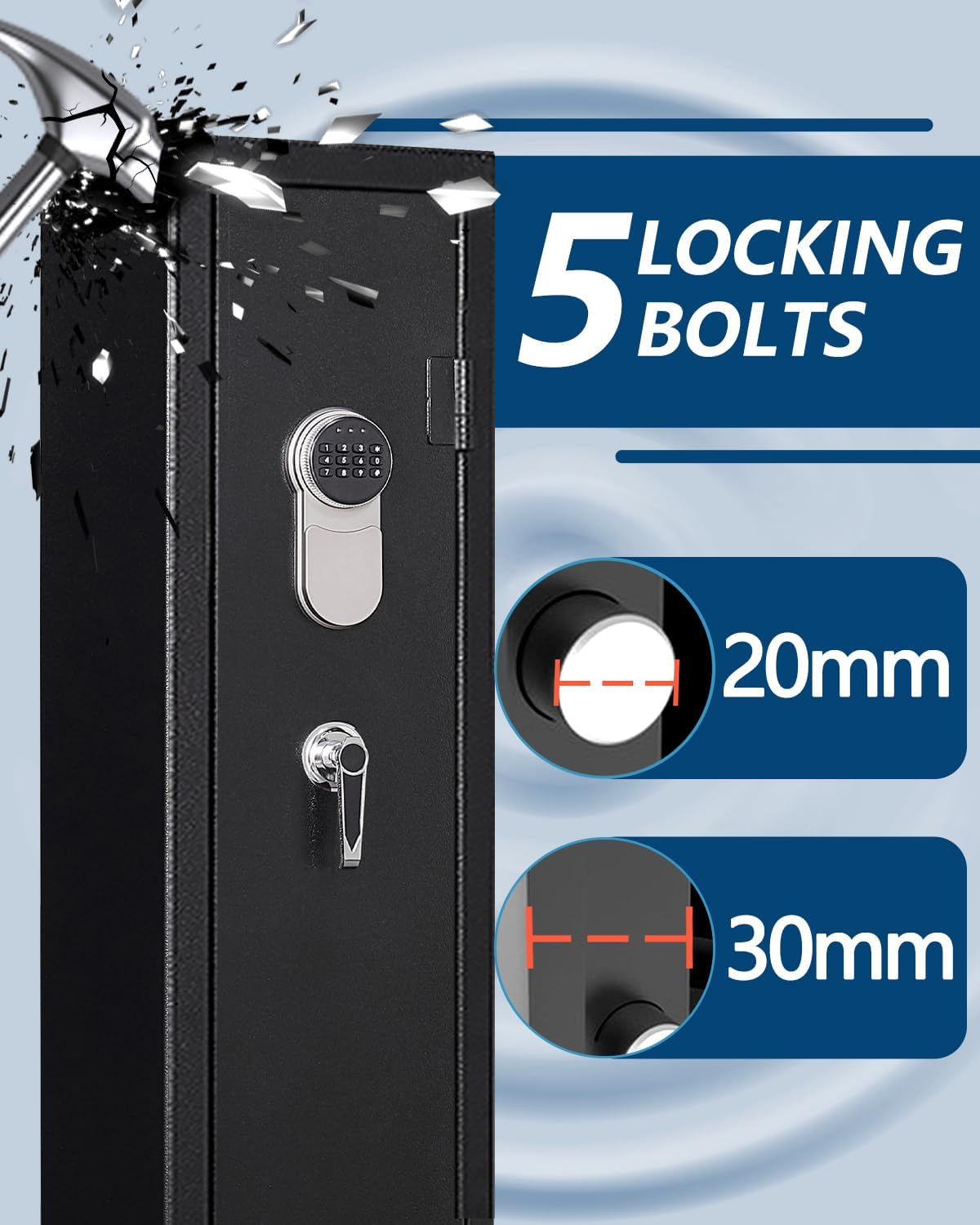 Fandon 5-6 Gun Safe for Rifles and Pistols with Removable Shelves C572708