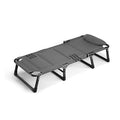 UPGENT Portable Folding Camping Cot, Sleeping Cots Bed with Pillow, Triple Folding Bed, Heavy Duty Guest Bed with Four-Way Adjustable backrest for Outdoor Travel Camp Beach Vacation