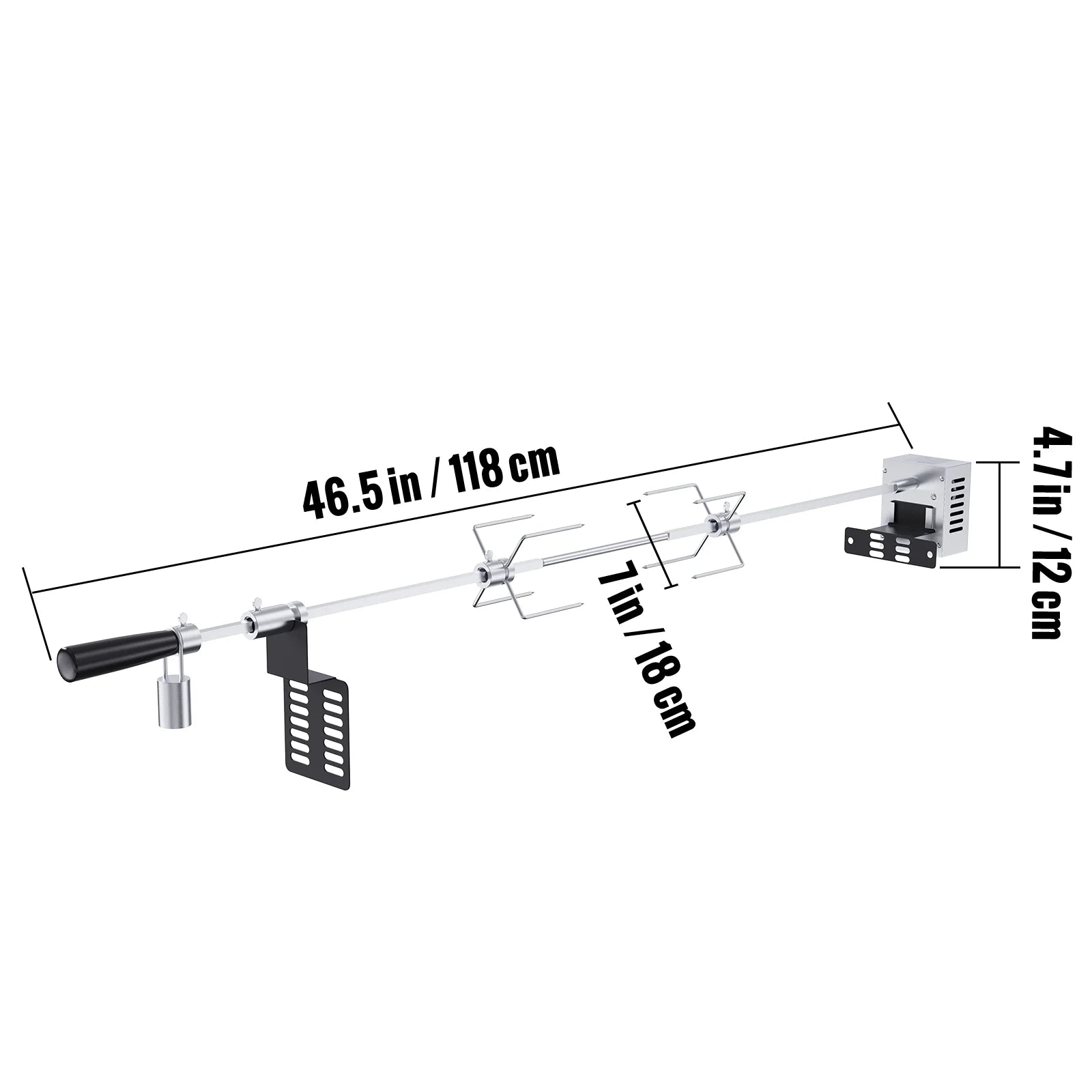 SKYSHALO Universal Grill Rotisserie Kit BBQ Roaster Spit Rod Motor L413286