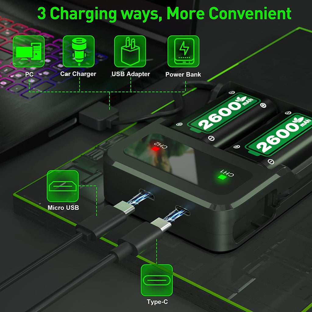 SWANPOW Rechargeable Battery Pack with Charger Station for Xbox Series X|S, Xbox One R94158