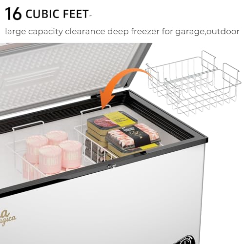 Bodacious 10 Cu Ft Chest Freezer with Removable Basket and Adjustable Thermostat Z5982