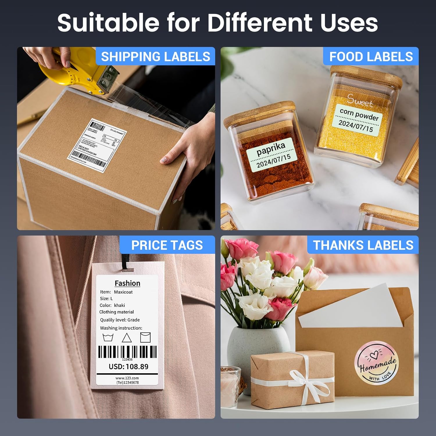 Phomemo 245-BT Bluetooth Thermal Label Printer for Shipping Packages M670