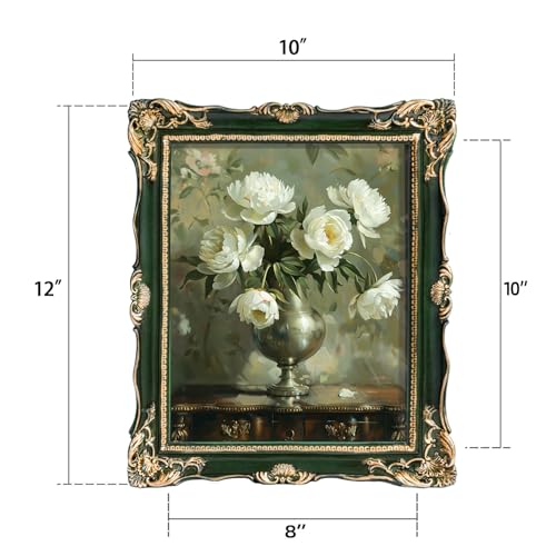 Vintage 8x10 Picture Frame with Glass Front, Antique Retro Photo Frame for Wall or Tabletop, Silver N745