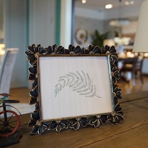 Vintage Picture Frame 8x10 Antique Black Ornate for Tabletop and Wall U180
