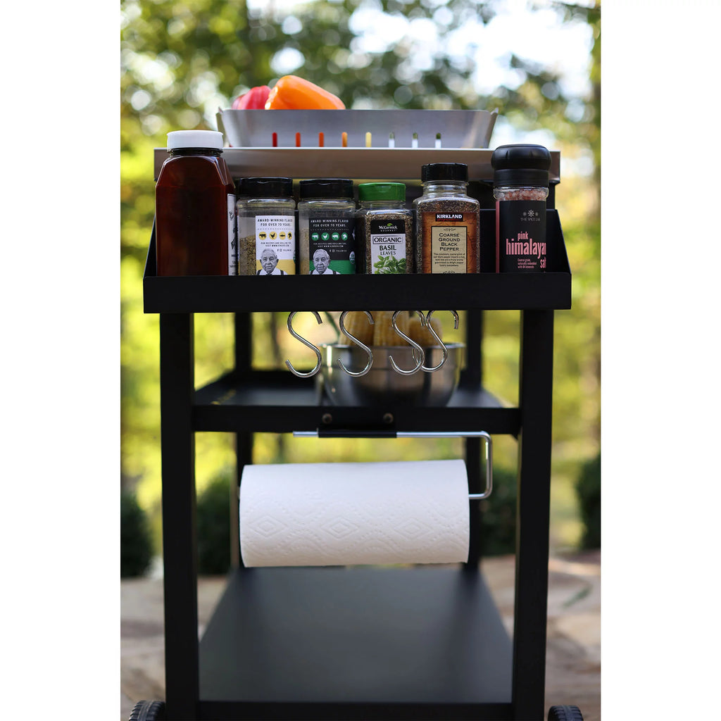 NUUK Three-Shelf Movable Outdoor Dining Cart Table, 20" x 32" NSF Stainless Steel P49791