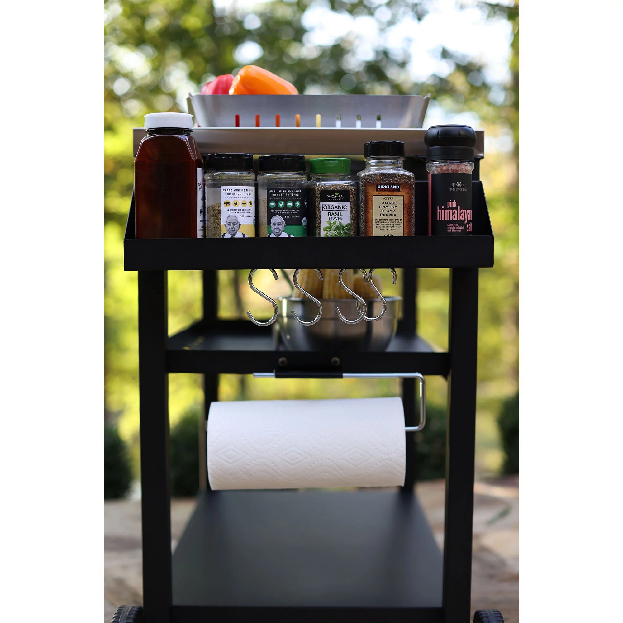 NUUK Three-Shelf Movable Outdoor Dining Cart Table, 20" x 32" NSF Stainless Steel P49791
