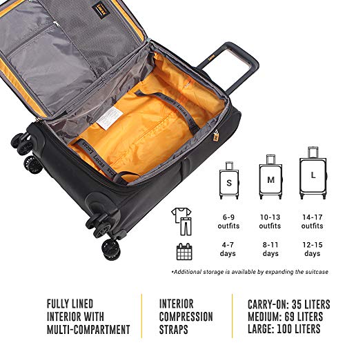 LUCAS Designer Luggage Collection 3 Piece Softside Expandable Spinner Suitcase Set H224