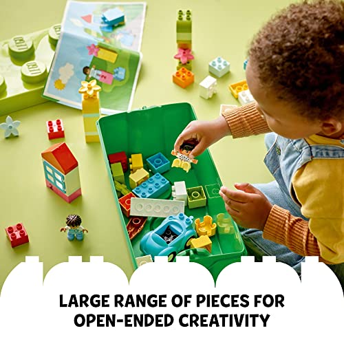 LEGO DUPLO Classic Brick Box Building Set with Storage Organizer and Toy Car for Toddlers Ages 18+ Months H825