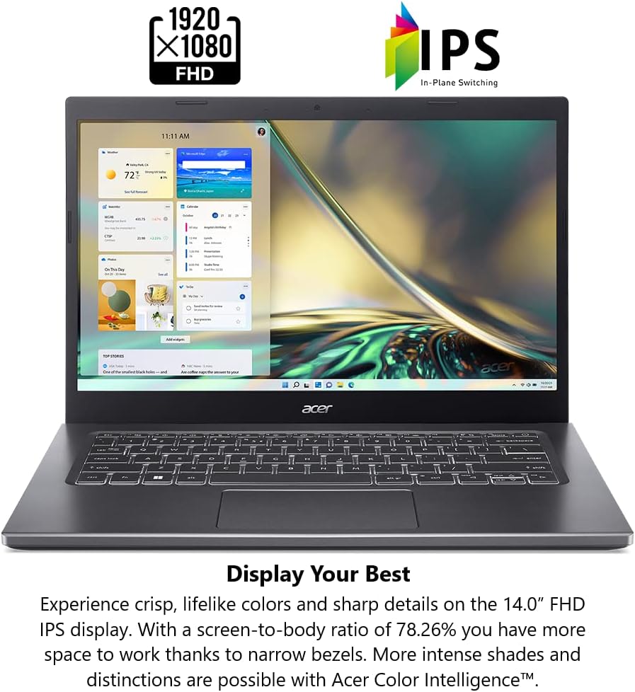 Acer Aspire 5 A514-55-545G Slim Laptop 14" FHD IPS Intel Core i5 8GB 512GB Win 11 R60318