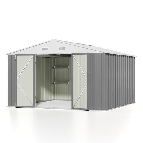 Patiowell 3 x 3 FT Outdoor Storage Shed with Sloping Roof, Grey F27529