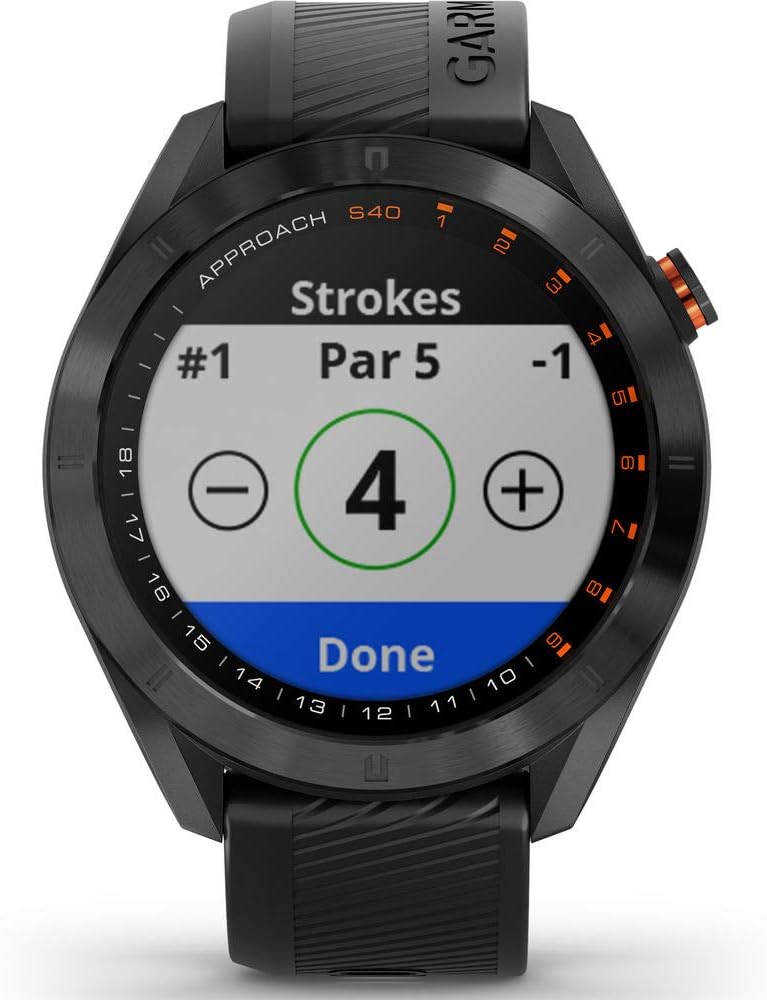 Garmin Approach S40 GPS Golf Smartwatch, Touchscreen, Black D66303