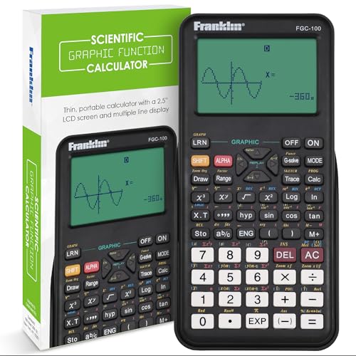 Franklin Scientific Graphing Calculator with 3 Operating Modes, Protective Cover, White W882