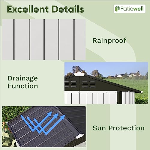 Patiowell 5x3 FT Outdoor Storage Shed with Sloping Roof and Lockable Door, Brown L4971