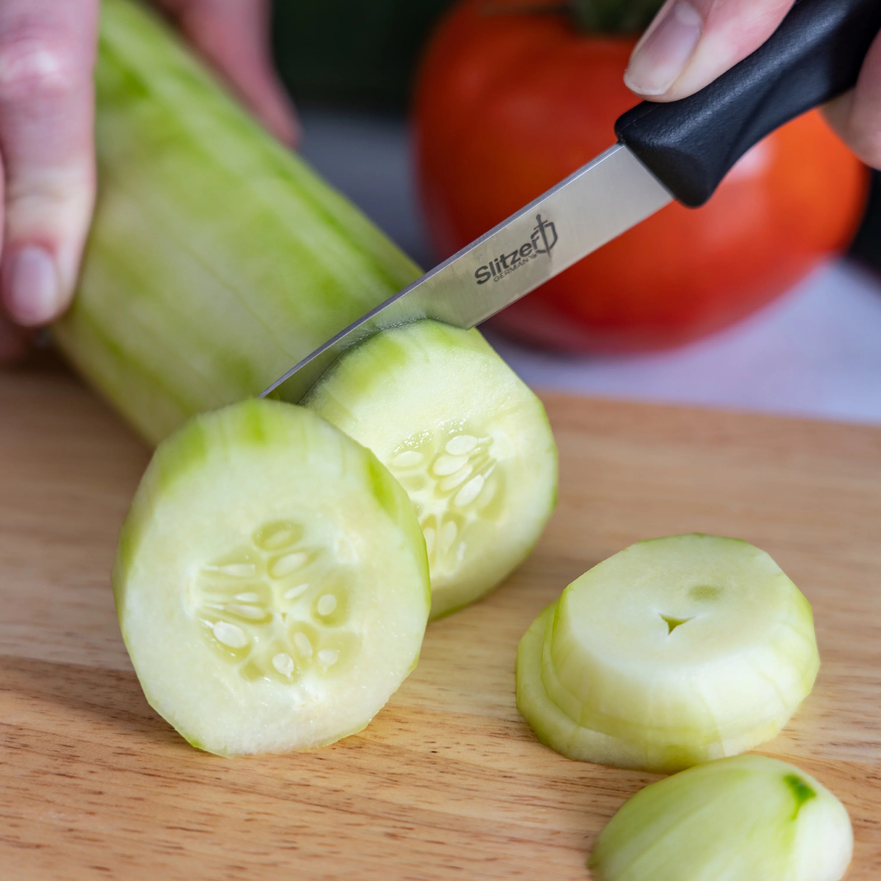 Slitzer Germany Cutting Board and Knife Set, Stainless Steel, Wooden Chopping Board P410908