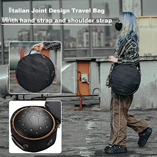 Steel Tongue Drum 14 Inch 15 Notes with Travel Bag and Mallets, C Major B537