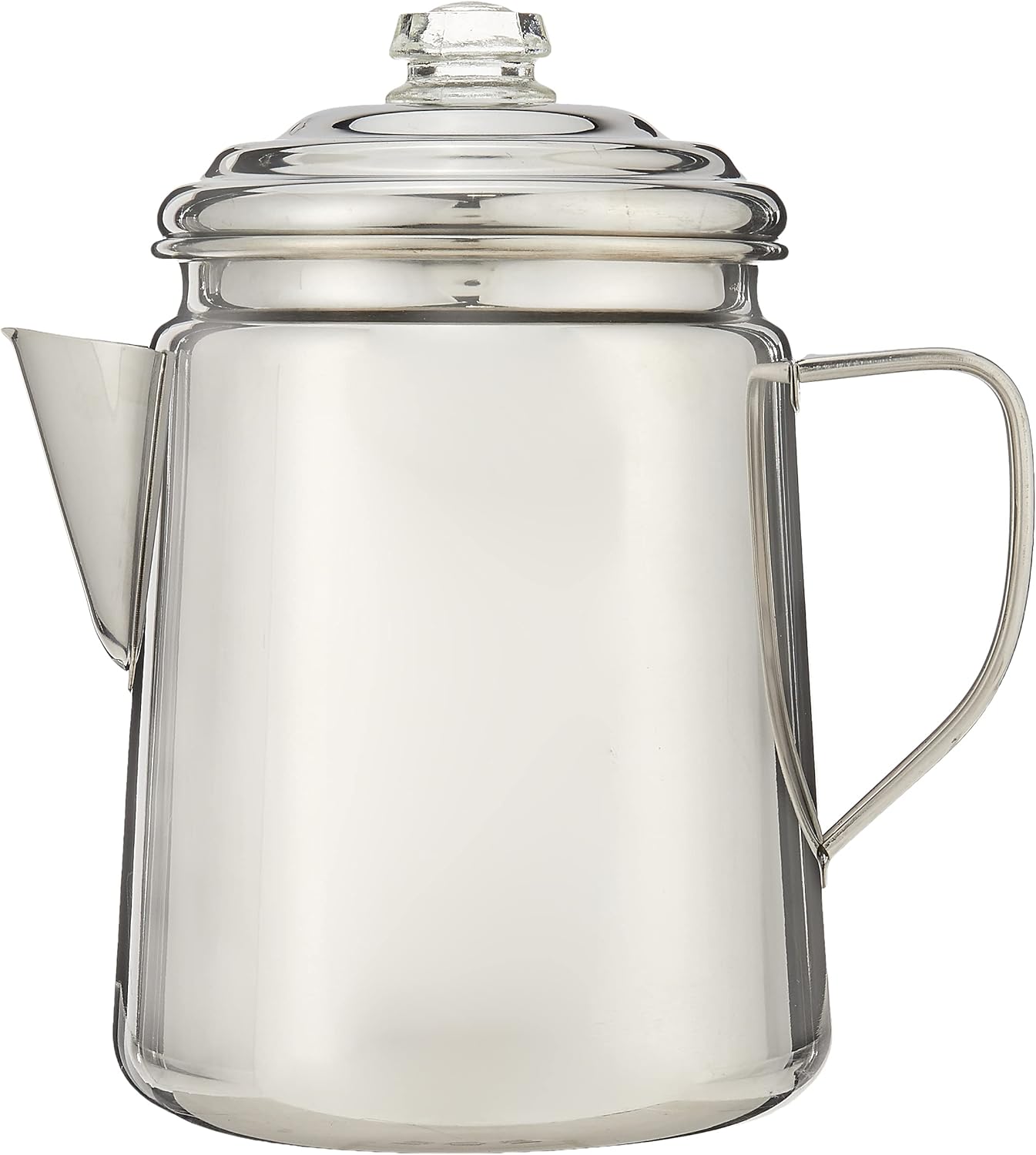 Coleman Stainless Steel Percolator Coffee Pot 12-Cup with 24-Piece Enamel Dinnerware Set G6463