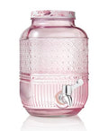 Godinger Drink Dispenser, Glass Water Dispenser, Large Beverage Dispenser with Spigot, Vintage Decor - 1 Gallon