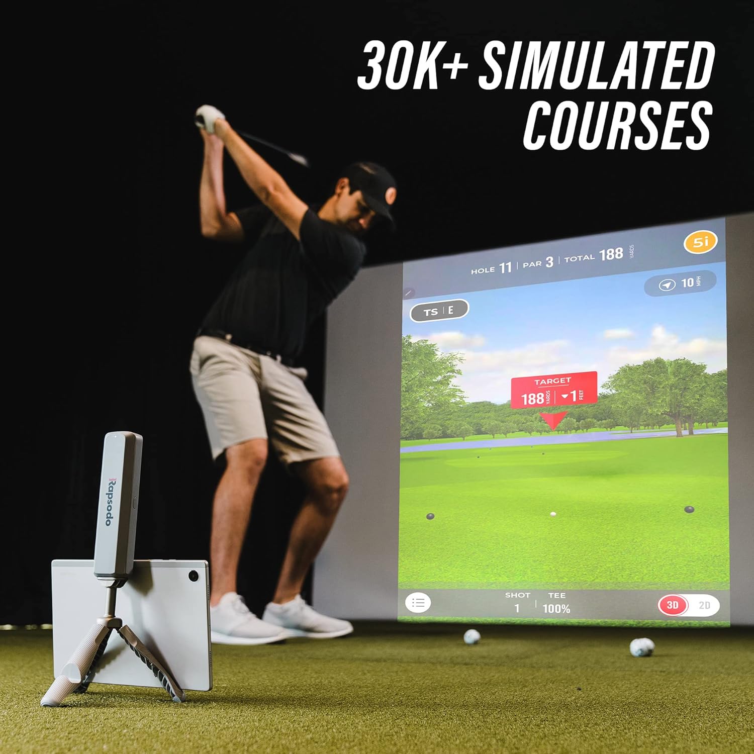 Rapsodo MLM2PRO Mobile Launch Monitor + Golf Simulator, Grey W34808