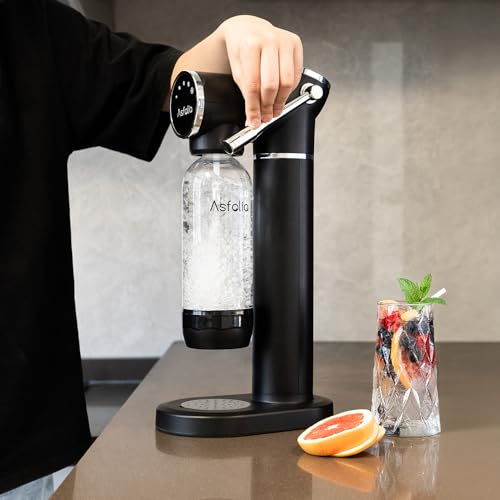 Sparkling Water Maker with LED Screen, Stainless Steel, 3 Bottles, Black P741