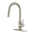 FORIOUS Black Kitchen Faucets, Kitchen Faucet with Pull Down Sprayer Matte Black, Modern Kitchen Sink Faucet Stainless Steel, High Arc Gooseneck Faucet for Kitchen Sink, Bar, Farmhouse, Laundry