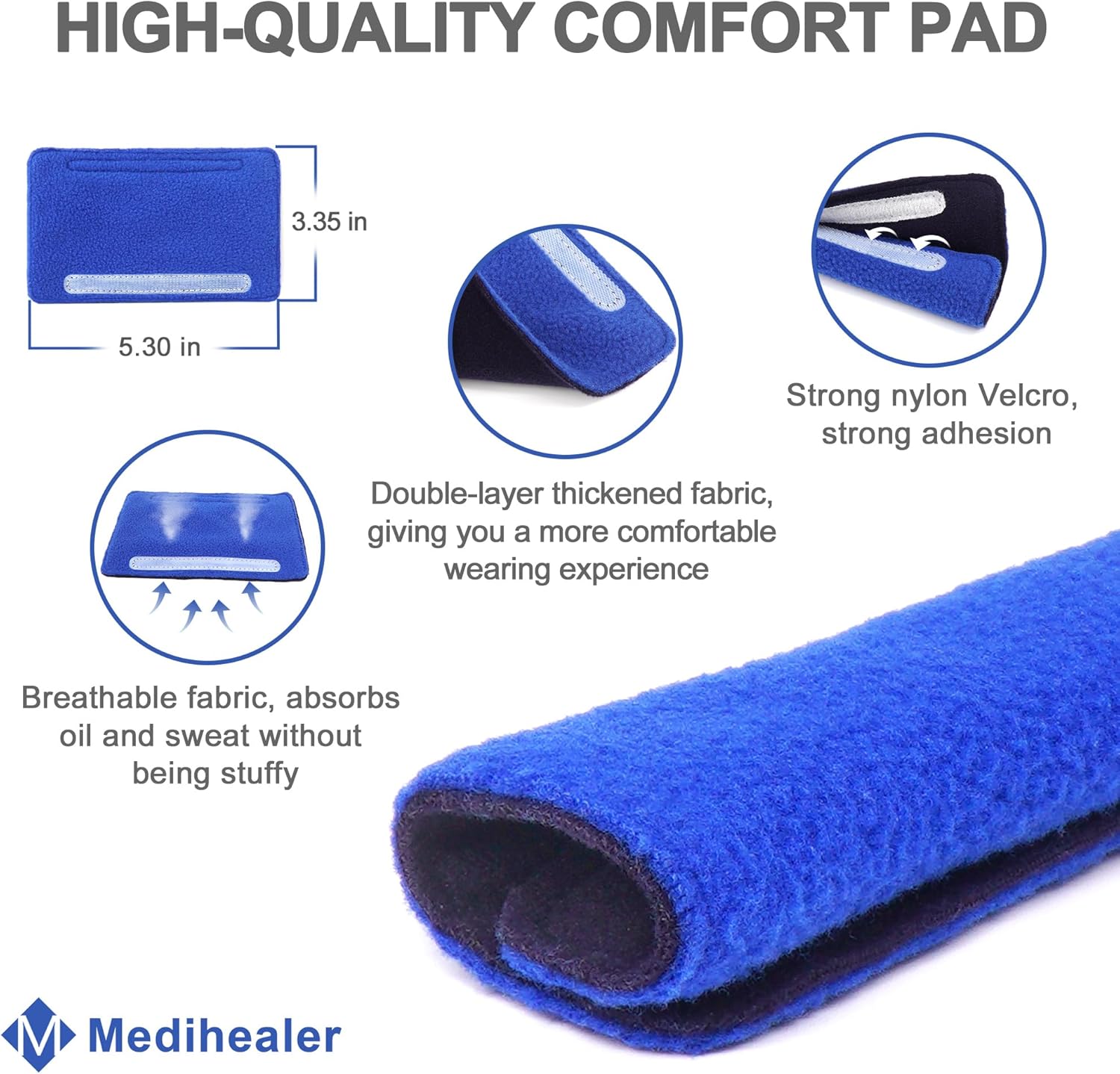 Medihealer CPAP Headgear Strap Covers, Soft Fleece Pads, 8 Pack M9594
