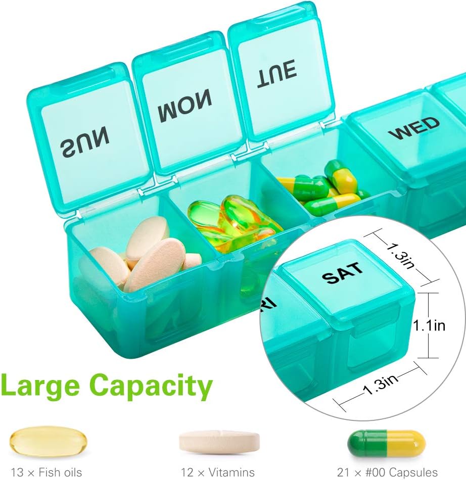 BUG HULL Pill Organizer Large 2 Pack Travel Weekly F550