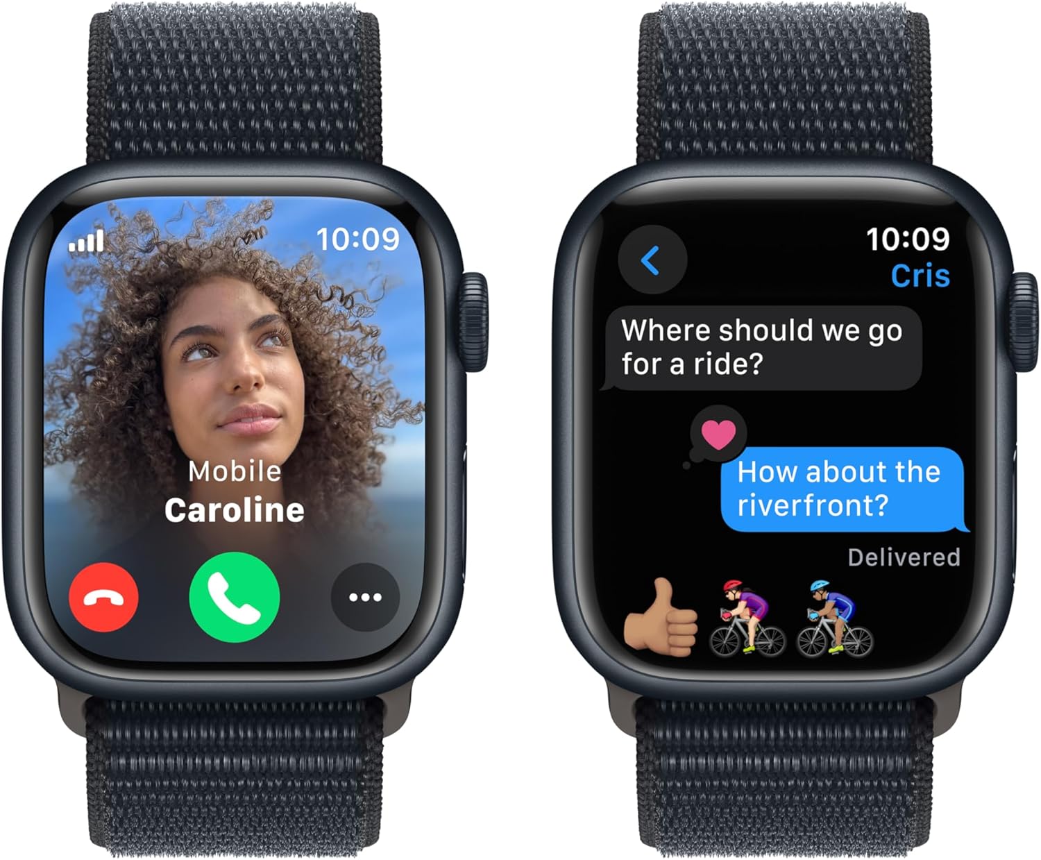 Apple Watch Series 9 GPS + Cellular 41mm Smartwatch with Midnight Aluminum Case and Sport Loop K959