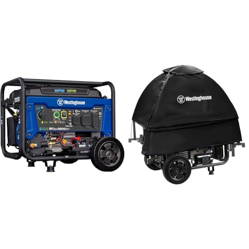 Westinghouse 4650W Dual Fuel Generator with Remote Start and Weather Tent Cover for Open Frame Portable Generators