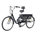 EMYJAY Tricycle for Adults, 24 inch Three-Wheeled Bicycles Cruiser Trike 3 Wheels Bike with Large Basket for Shopping Picnic Outdoor Sports Men Women