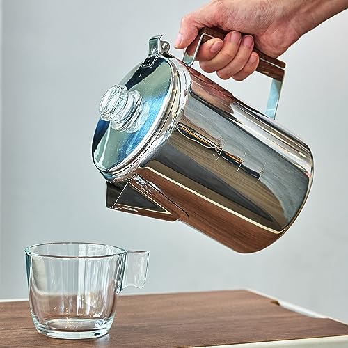 Stainless Steel Camping Coffee Percolator Stovetop Pot 9 Cups A738