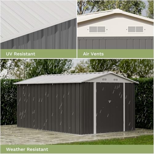 Patiowell 3 x 3 FT Outdoor Storage Shed with Sloping Roof, Grey F27529