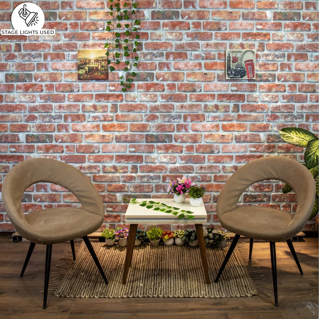 Dundee Deco 3D Wall Panels Brick Effect, Red Brown Stone Look, Set of 10, Covers 53 sq ft O55048
