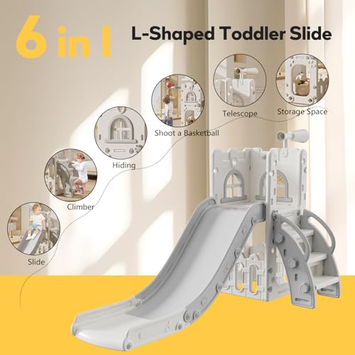 Toddler Slide Playset with Non-Slip Steps for Boys and Girls 1-3 Years Blue Yellow A8647
