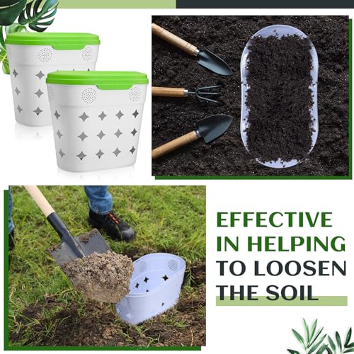2 Pack In-Ground Worm Composter, 8 Gallon Outdoor Compost Bin for Garden Beds L122683