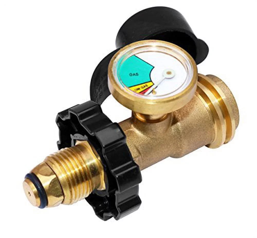 DOZYANT Universal Fit POL Propane Tank Adapter with Gauge Converts POL LP Tank /