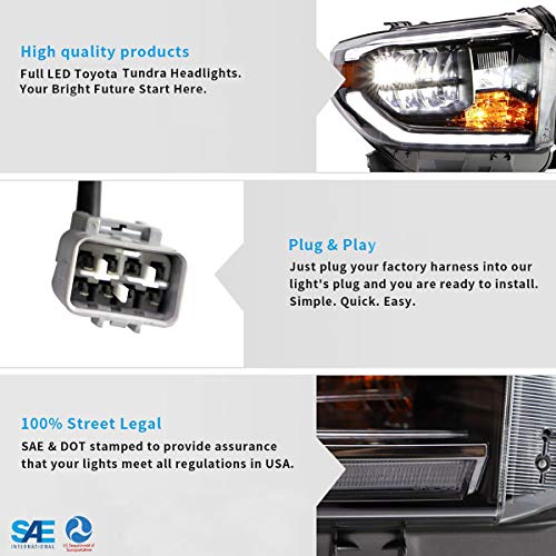 VLAND LED Headlights for Toyota Tundra 2014-2021 with Sequential Turn Signals J22521