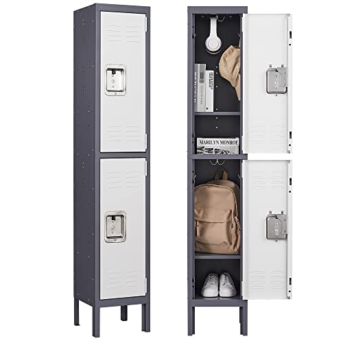 Letaya Metal Lockers 5 Doors 66" Tall Steel Storage Cabinet Gray G40479